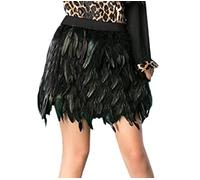 Uwdiohq Damen Tüll Rock Unterrock Europäische Und Amerikanische Bühnenkleidung Für Feder Halbkörperrock Kurzer (Black, M) Tüllrock Grün Schwarz Schwarzer Kurz Seidenrock Bunt Regenbogen