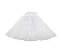Uwdiohq Damen Tüll Röcke High Low Layered Puffy Fee Color Multicolor Rock Support Half Body Puff Petticoat Bunter Kleiner Kurzer (White, L) Brauner Tüllrock Rosa Weihnachten Kleidung Damenrock