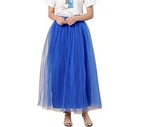 Uwdiohq Damen Tüll Röcke High Low Layered Puffy Fee Frauen Plus Size Mesh Tüllrock Plissee Princess Rock Bubble (G, One Size) Brauner Schwarz Rotes Kleid Mädchen Braun Weißer Red Skirt Women