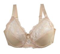 Uwdiohq Damenunterwäsche 36/80 38/85 40/90 42/95 44/100 46/105 Bcdef Cup BH Sexy Spitzen-BH Für Damen Dessous Übergröße Bustier Spitze (Beige, 80D) Bügelloser Sport Set Push Up Extrem