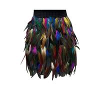 Uwdiohq Feder-Maskerade-Bühnenkostüm-Performance-Rock Für Damen Tüllrock Tutu Klassisch Elastisch (Camouflage, XL) Weiß Hellblau Rock Winter Unterrock Knielang Röcke Große Größen Denim Skirt