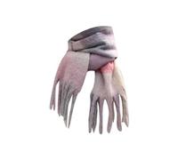 Uwdiohq Gewebter Damen-Strickschal Mit Buntem Karomuster Und Langen, Dicken Fransen, Warmer Winter Lange Schals Damen (Pk2, One Size) Bandana Schal Lila Leoparden Weihnachten Geschenke Frauen