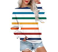 Uwdiohq Großes, Stilvolles Und Gemustertes Langarm-Sportshirt Für Damen Pullover Dunkelgrün (Multicolor, XL) Sweatshirt Baumwolle Hoodies Sweatshirts Hoodie Blaues Klamotten Stitch Pulli Herbst