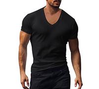 Uwdiohq Herren-Baumwollhemd Lässige Mode Einfarbiges Kurzarm-Revershemd Tops Sommer Eng Klassische Passform Atmungsaktiv Leichtgewichtig Herrenhemden für Outdoor