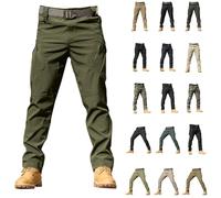 Uwdiohq Herren Cargo Hose Chino Hose mit Taschen Camouflage Freizeithose Stretch Jogginghose für Männer Lange Baumwolle Outdoor Pants Vintage Camouflage Elastische Taille Arbeitshose LT23