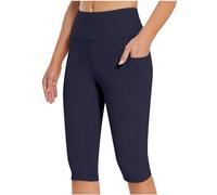 Uwdiohq Heut Angebot Sonderangebote Leggings Für Damen 3/4 Baumwolle Blau Yoga Kurze Hose Damen Damen Caprihose Sport Damen Radlerhose Baumwolle Gymnastikhose Frauen Meine Bestellungen Sale