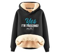 Uwdiohq Hoodie Bordeaux Damen Teddy Pullover Mädchen Sweatjacke Rot Mit Kapuze Sweatshirt Jacke Hoher Kragen Größe 52