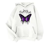 Uwdiohq Hoodie Damen Print Kapuzenpullover Schwarz Winterjacke Mit Kapuze Thermo Sweatshirt Sweatjacke Warm Gefüttert Mein