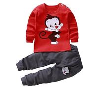 Uwdiohq Langärmlige Oberteile und Hosen mit Animal-Print für, und Mädchen, lockerer -Anzug für 0 bis 9 Baby Mädchen Kleidung Joggingan