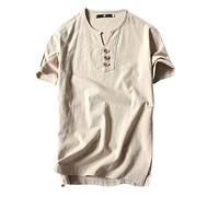 Uwdiohq Männer T-Shirt Slim Fit V-Ausschnitt Kurzarm Muscle Cotton Casual Tops Blusenhemden Herren Mit Spitze Atmungsaktiv Leichtgewichtig Herrenhemden für Sommer