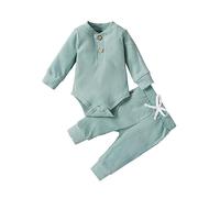 Uwdiohq Neugeborenen Baby Mädchen Junge Kleidung 3 6 12 18 24 Monate Outfits Langarm Gestrickte Baumwolle Strampler Hosen Infant Winter Sets 1 Mädchen O