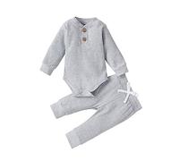 Uwdiohq Neugeborenen Baby Mädchen Junge Kleidung 3 6 12 18 24 Monate Outfits Langarm Gestrickte Baumwolle Strampler Hosen Infant Winter Sets 1 Mädc