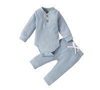 Uwdiohq Neugeborenen Baby Mädchen Junge Kleidung 3 6 12 18 24 Monate Outfits Langarm Gestrickte Baumwolle Strampler Hosen Infant Winter Sets 1 Mäd