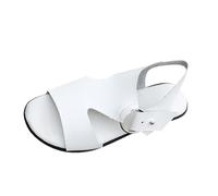 Uwdiohq Orthopädische Sandalen Damen Sommer Sommersandalen Große Größe Flache Fischmaul-Einzeilige Schnallensandalen (White, 43) Sandals Women Schuhe Elegant Extra Breite Füße Geschlossene Ortho