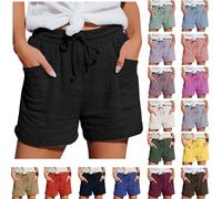 Uwdiohq Sale Angebote Blitzangebote Damen Lässige Shorts Elastische Outdoor Damen Sporthose Taschen Mode Leichte Leinen Kurze Weite Bein Kurzhose Jorts Elegant Sommer Sale Angebote Bestellung