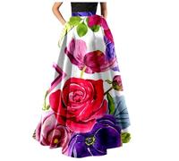 Uwdiohq Sale Angebote Damen Rock Mit Blumendruck Hohe Taille Langer Maxirock Rock Lang Damen Sommer Elegant Frauen Loose Große Größen Röcke Mode Drucken Teenager Sommerrock Etuikleid Dam Restposten