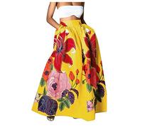 Uwdiohq Same Day Angebote Sale Damen Rock Mit Blumendruck Hohe Taille Langer Maxirock Rock Lang Damen Sommer Elegant Frauen Loose Große Größen Röcke Mode Drucken Teenager Tages Deal Sonderangebote