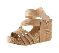 Uwdiohq Sandalen Damen Trekkingsandalen Wandersandalen Europäische Und Amerikanische Außenhandelssandalen Für Mit Keilabsatz Sexy (Pink, 40) Leichte Verbandschuh Schuhe Breite Füße