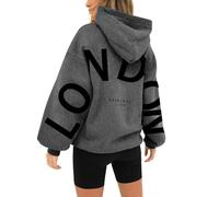 Uwdiohq Sommermode Damen 2025 Hoodie Damen Sprüche Rosa Kapuzenpullover Sweatshirts Mit Kapuze Soft Sweatshirt Damen Long Sweatjacke Damen Mit Kapuze Laufjacke Damen Langarm