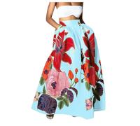 Uwdiohq Sonderangebote Restposten Damen Rock Mit Blumendruck Hohe Taille Langer Maxirock Rock Lang Damen Sommer Elegant Frauen Loose Große Größen Röcke Mode Drucken Teenage Sale Angebote Bestellung