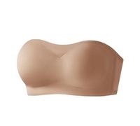 Uwdiohq Unterwäsche Damen Europäischer Und Amerikanischer Träger-BH Ohne Schultern Ringverpackung Für Den Außenhandel Tank Top (Beige, XL) Spitzen BH Bustier Spitze Durchsichtige Träger Schalen