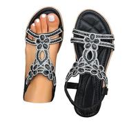 Uwdiohq Wander Sandalen Damen, Arch Support Mit Orthopädische Damen Casual Flache Römerschuhe Sommermode (Black, 39) Sommer Strandschuhe Outdoorsandale Weit Ortho Sun Schuhe Weite H Extra