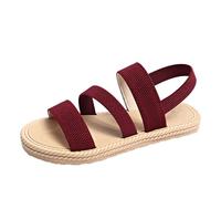 Uwdiohq Wander Sandalen Damen, Arch Support Mit Orthopädische Women Shoes Adult Female Long Slipper Socks for Summer Solid Color Casual Toe Flat Soft Indoor (Red, 36) Damen Sommer Goldene Schuhe
