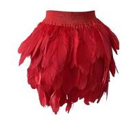 Uwdiohq Women's Masquerade Stage Costume Performance Skirt Stretch Spitze (Red, XL) Tüllrock Lang Rock Rot Damen Kurz 80Er Outfit Pailletten Regenbogen Weißer Unterrock Operation Petticoat