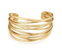Uwiyo Gold Offener Armreif GroßE GoldarmbäNder Breiter Damen Armspange Manschette Armreif Gold Open Front Armband Innendurchmesser 60 mm (Gold#2)