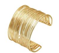 Uwiyo Gold Offener Armreif Große GoldarmbäNder Breiter Damen Armspange Manschette Armreif Gold Open Front Armband Innendurchmesser 60 mm (Gold#3)