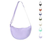 Uwiyo Halbmond Tasche Damen Nylon Crossbody Moon Bag Hobo Halfmoon Bag Halbmond Umhängetasche Dumpling Schultertasche mit verstellbarem Gurt für Damen Mädchen (Lila)