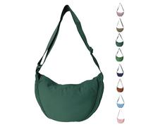 Uwiyo Halbmond Tasche Damen Nylon Crossbody Moon Bag Hobo Halfmoon Bag Halbmond Umhängetasche Dumpling Schultertasche mit verstellbarem Gurt für Damen Mädchen (Dunkelgrün)