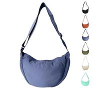 Uwiyo Halbmond Tasche Damen Nylon Crossbody Moon Bag Hobo Halfmoon Bag Halbmond Umhängetasche Dumpling Schultertasche mit verstellbarem Gurt für Damen Mädchen (Blau)