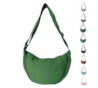 Uwiyo Halbmond Tasche Damen Nylon Crossbody Moon Bag Hobo Halfmoon Bag Halbmond Umhängetasche Dumpling Schultertasche mit verstellbarem Gurt für Damen Mädchen (Grün)