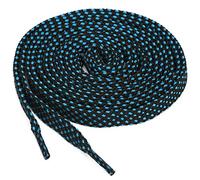 uxcell 3 Paare Doppelschicht Flach Polka Dots Hohl Schnürsenkel für Sneakers Schwarz Blau 120cm