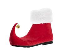 UxicRuya 1 Paar süße rote Weihnachtselfenschuhe und Stiefel für Erwachsene, Männer und Frauen für Halloween, Eu 40