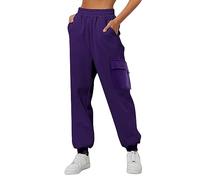 UXSELKCD Hose Damen Sommer, Sweathose Damen 3/4, Jogginghose Teenager, unterteile für Frauen Sport, Schlaghose, apart Leggings, Trackpants, sportleggins, high Waist, oceansapart, extra