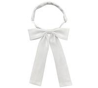 UY-WBT-8 Fliege für Damen, Satin, elegante Fliege für Kleider, Abschlussfeiern, Schuluniformen und Hochzeiten, Weiss/opulenter Garten