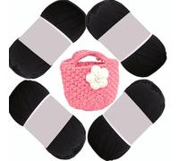 uyeoco 100g T-Shirt Garn, Textilgarn zum Häkeln für Körbe Bändchengarn Polyester Rope Garn zum Häkeln, T Shirt Garn zum Häkeln Häkelkorb Taschen Teppiche Wandbehang Makramee(P48,4roll(400g))