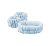 UYFRD 2 Paar Plüsch-Haarbänder aus Korallen-Fleece, wasserdichte Bänder, Gesichtswäsche, saugfähiges Armband, Kopfbedeckung, Haarschmuck (himmelblau)