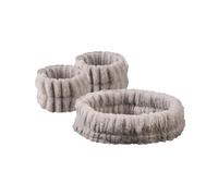 UYFRD 2 Paar Plüsch-Haarbänder aus Korallen-Fleece, wasserdichte Bänder, Gesichtswäsche, saugfähiges Armband, Kopfbedeckung, Haar-Zubehör (grau)