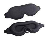 UYFRD 3D-Schlafmaske aus Memory-Schaum, Seide, Schlafmaske, für Damen und Herren, Schlafmaske, Augenschatten, Augenbinde, Schlafhilfe, Schwarz 2