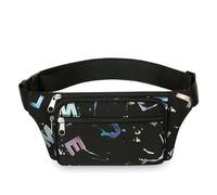 UYFRD Bauchtasche für Jungen und Mädchen, Reise-Bauchtasche, Geldgürtel, Wandern, Urlaub, lässig, wasserdicht, Brusttasche, Schultertasche, Schwarz , Einheitsgröße