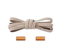 UYFRD Flache Schnürsenkel ohne Bänder, bunt, matt, Metallschloss, faule Schnürsenkel für Damen und Herren, Freizeitschuhe, elastische Schnürsenkel, 2 Paar (Khaki)