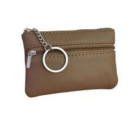 UYFRD Kleine Mini-Geldbörse aus PU-Leder, mehrfarbig, leichte Oberschicht, Rindsleder, Reißverschluss, Schlüsseletui, einfarbig, Münztasche, lose Geldtasche, A-braun, Einheitsgröße