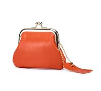 UYFRD Münzgeldbörse für Damen, echtes Rindsleder, modische Geldbörsen, kleine Geldbörsen, elegante Geldbörse, Orange, 2pcs