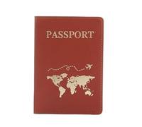 UYFRD Reisepasshülle, Motiv: Weltkarte, einfaches Flugzeug, für Damen und Herren, modisches Hochzeitsgeschenk, B Dark Khaki, Einheitsgröße