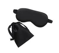 UYFRD Schlafmaske aus Seide mit Tragetasche, Reise-Schlaf-Augenschutz für Damen und Herren, bequeme Augenklappe, hilft beim Ausruhen (schwarz)