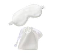 UYFRD Schlafmaske aus Seide mit Tragetasche, Reise-Schlaf-Augenschutz für Damen und Herren, bequeme Augenklappe, hilft beim Ausruhen (weiß)