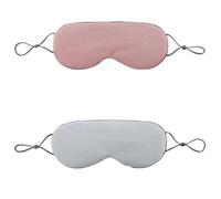 UYFRD Schlafmaske, warme und kalte Doppelnutzung, weiche Seide, Augenmaske, Nachtverdunkelung, Augenbinde, Augenschatten mit verstellbarem Gummiband, Reise-Schatten (Rosa-Blau, 2 Stück)